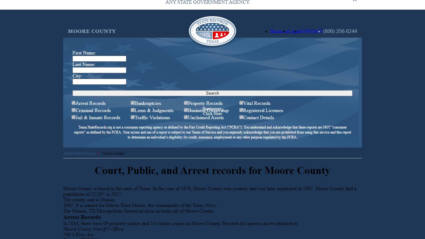 Court, Public, and Arrest records for Moore County