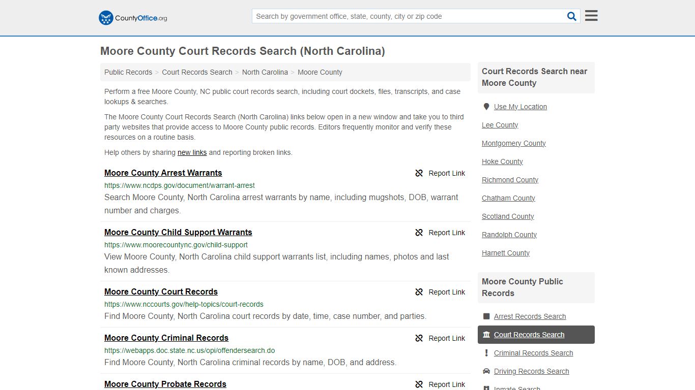 Court Records Search - Moore County, NC (Adoptions, Criminal, Child ...